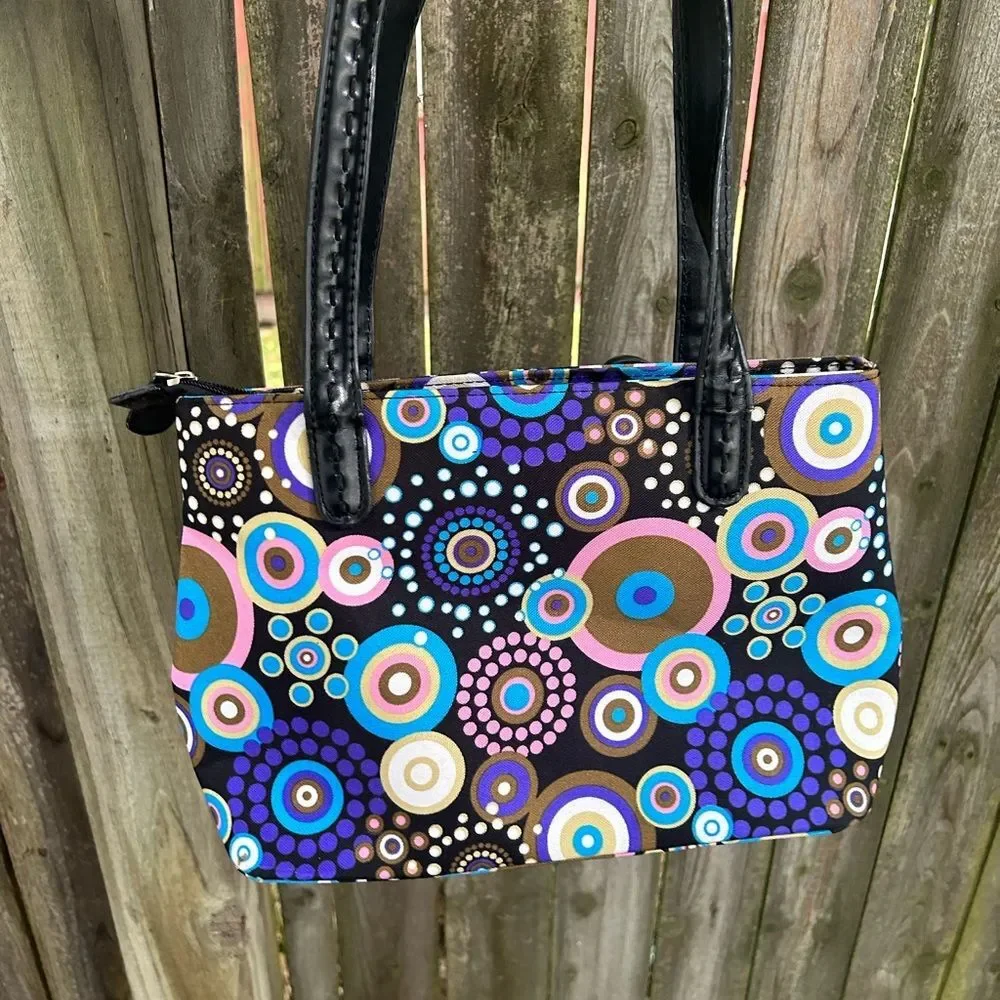 Vintage y2k 2000s Kate Spade multicolor purple pink blue brown shoulder bag purs